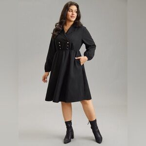 BloomChic Static-Free Suit Collar Dress